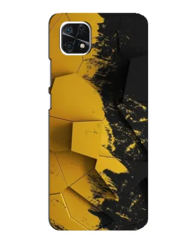 Чехол для Samsung Galaxy A22 5G с картинкой «Золотые осколки геометрии»