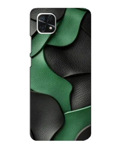 Чехол для Samsung Galaxy A22 5G с картинкой «Зеленые кожаные волны»