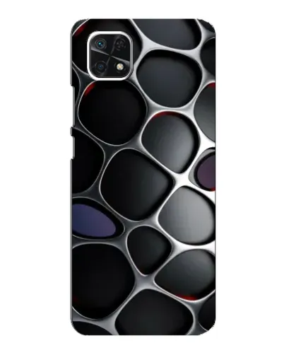 Чехол для Samsung Galaxy A22 5G с картинкой «Объемная темная решетка»
