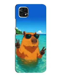 Чехол для Samsung Galaxy A22 5G с картинкой «Морская капибара»