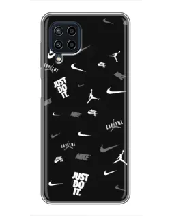 Чохол для Samsung Galaxy A22 з картинкою «Nike Black Pattern»