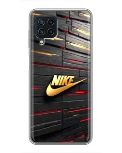 Чохол для Samsung Galaxy A22 з картинкою «Золотий Nike на металі»
