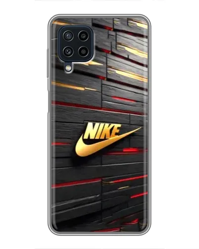 Чохол для Samsung Galaxy A22 з картинкою «Золотий Nike на металі»