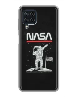 Чохол для Samsung Galaxy A22 з картинкою «NASA — крокуємо по Місяцю»