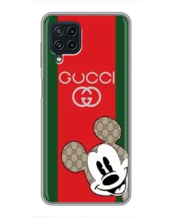 Чехол для Samsung Galaxy A22 с картинкой «Gucci — полосы и Микки»