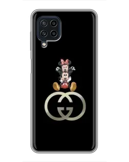 Чехол для Samsung Galaxy A22 с картинкой «Минни Маус на лого»