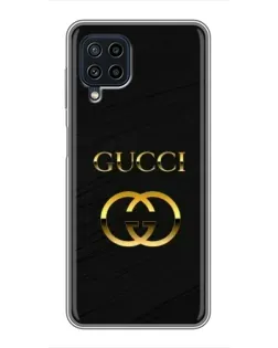 Чехол для Samsung Galaxy A22 с картинкой «Золотой логотип Gucci»