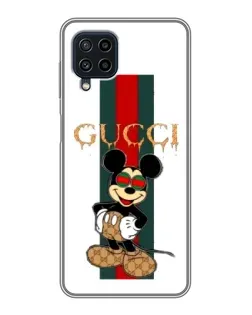 Чехол для Samsung Galaxy A22 с картинкой «Микки Маус Gucci — полосы»
