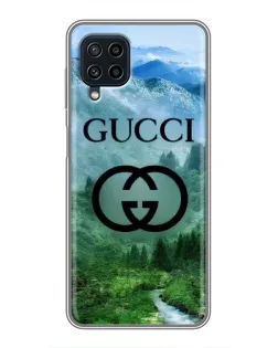 Чехол для Samsung Galaxy A22 с картинкой «Gucci — горный пейзаж»