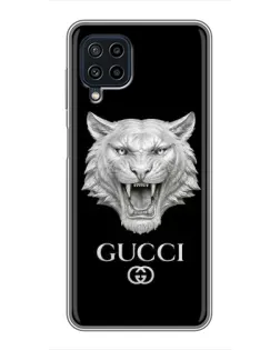 Чехол для Samsung Galaxy A22 с картинкой «Gucci — серебряный лев»