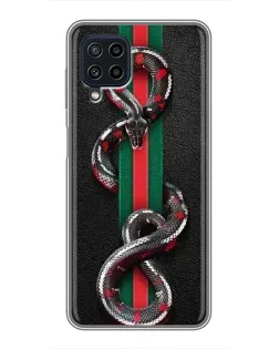 Чехол для Samsung Galaxy A22 с картинкой «Gucci — змея на полосе»