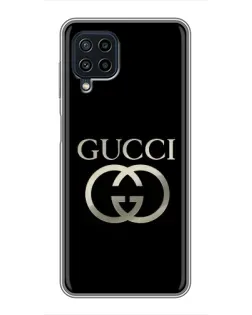 Чехол для Samsung Galaxy A22 с картинкой «Gucci — золото на черном»