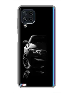 Чохол для Samsung Galaxy A22 з картинкою «Силует BMW в темряві»