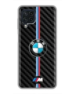Чохол для Samsung Galaxy A22 з картинкою «Емблема BMW та карбон»