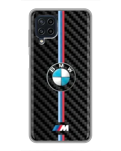 Чохол для Samsung Galaxy A22 з картинкою «Емблема BMW та карбон»