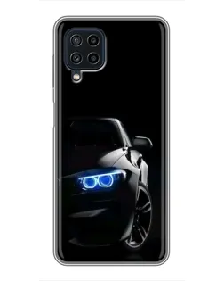 Чехол для Samsung Galaxy A22 с картинкой «BMW — ночной взгляд»