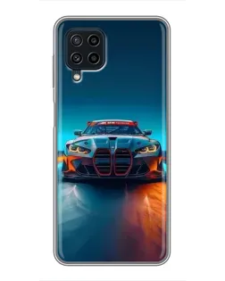Чехол для Samsung Galaxy A22 с картинкой «BMW — огни неона»