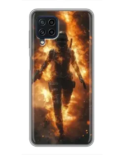Чехол для Samsung Galaxy A22 с картинкой «BMW — скорость в дожде»