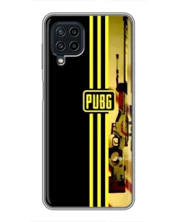 Чехол для Samsung Galaxy A22 с картинкой «PUBG — камуфляжный шлем»