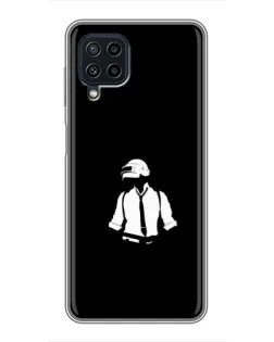 Чехол для Samsung Galaxy A22 с картинкой «PUBG — белый шлем»