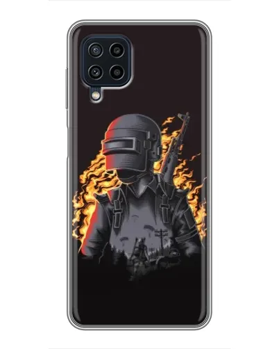 Чехол для Samsung Galaxy A22 с картинкой «PUBG — огненный силуэт» Чехол для Samsung Galaxy A22 с картинкой «PUBG — огненный силуэт»