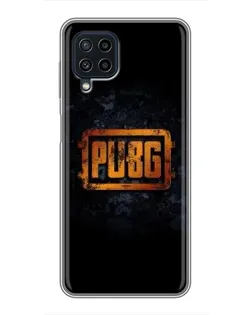 Чехол для Samsung Galaxy A22 с картинкой «PUBG — золотой логотип»
