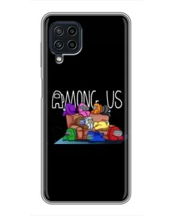 Чехол для Samsung Galaxy A22 с картинкой «Логотип Among Us»