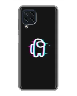 Чехол для Samsung Galaxy A22 с картинкой «Among Us неон»