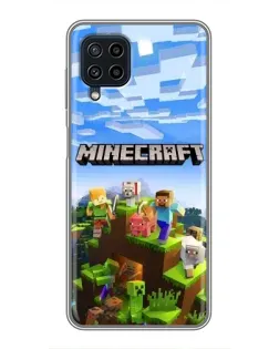 Чехол для Samsung Galaxy A22 с картинкой «Minecraft классический мир»