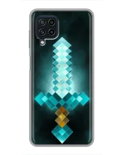 Чехол для Samsung Galaxy A22 с картинкой «Алмазный меч неон»