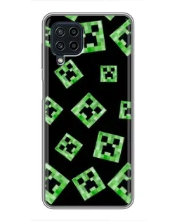 Чехол для Samsung Galaxy A22 с картинкой «Паттерн с криперами»