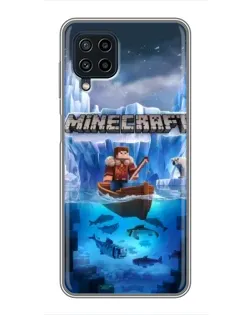 Чехол для Samsung Galaxy A22 с картинкой «Minecraft ледяной мир»