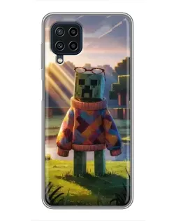 Чехол для Samsung Galaxy A22 с картинкой «Крипер в свитере»
