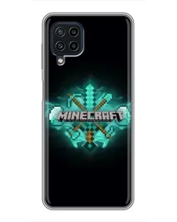 Чехол для Samsung Galaxy A22 с картинкой «Minecraft Diamond лого»