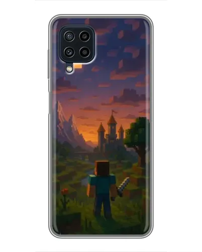Чехол для Samsung Galaxy A22 с картинкой «Стив у башни» Чехол для Samsung Galaxy A22 с картинкой «Стив у башни»