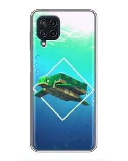 Чехол для Samsung Galaxy A22 с картинкой «Черепаха Minecraft»