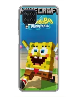 Чохол для Samsung Galaxy A22 з картинкою «Губка Боб Minecraft»