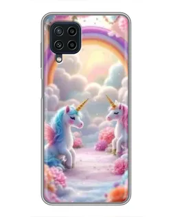 Чехол для Samsung Galaxy A22 с картинкой «Радуга и единороги» Чехол для Samsung Galaxy A22 с картинкой «Радуга и единороги»