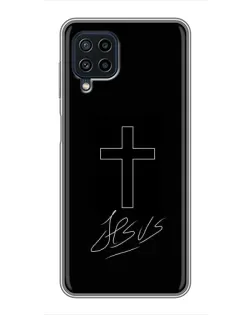 Чохол для Samsung Galaxy A22 з картинкою «Графічний хрест Jesus»