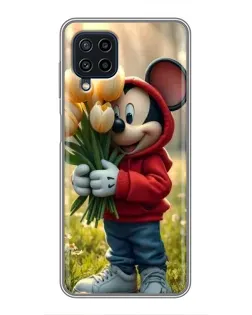 Чехол для Samsung Galaxy A22 с картинкой «Микки с тюльпанами» Чехол для Samsung Galaxy A22 с картинкой «Микки с тюльпанами»