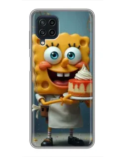 Чехол для Samsung Galaxy A22 с картинкой «Повар Спанч Боб»