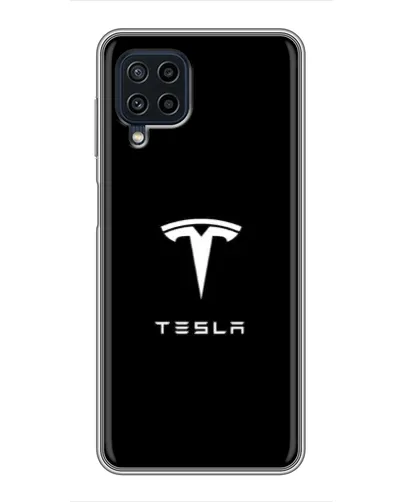 Чохол для Samsung Galaxy A22 з картинкою «Tesla White Logo»