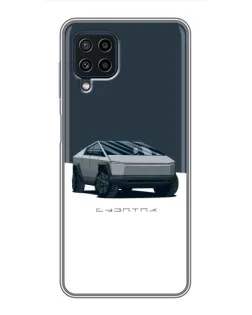 Чохол для Samsung Galaxy A22 з картинкою «Сріблястий Cybertruck Tesla»