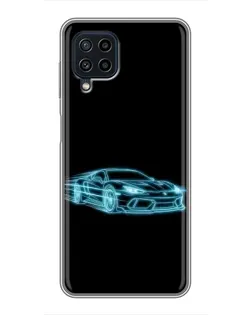 Чохол для Samsung Galaxy A22 з картинкою «Неоновий контур Lamborghini»