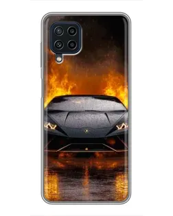Чохол для Samsung Galaxy A22 з картинкою «Lamborghini у вогні»