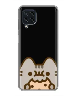 Чехол для Samsung Galaxy A22 с картинкой «Пушин на черном»
