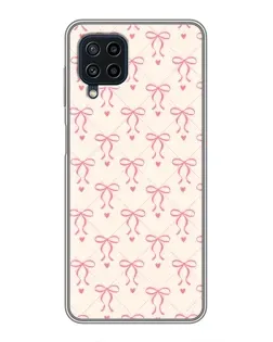 Чохол для Samsung Galaxy A22 з картинкою «Рожеві бантики Coquette»