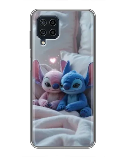 Чехол для Samsung Galaxy A22 с картинкой «Плюшевые Стич Ангел»