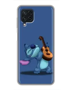 Чехол для Samsung Galaxy A22 с картинкой «Стич с укулеле»