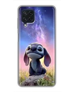 Чехол для Samsung Galaxy A22 с картинкой «Стич на рассвете»